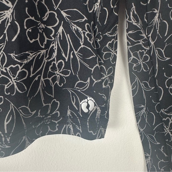 Hang Ten Women's Swim Shirt Size Small Black UV Protection UPF 50+ Floral - Picture 3 of 7